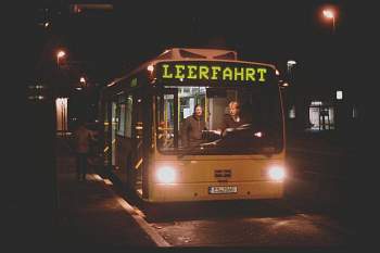 Obus 213 am letzten Betriebstag der Mettinger Wendeschleife